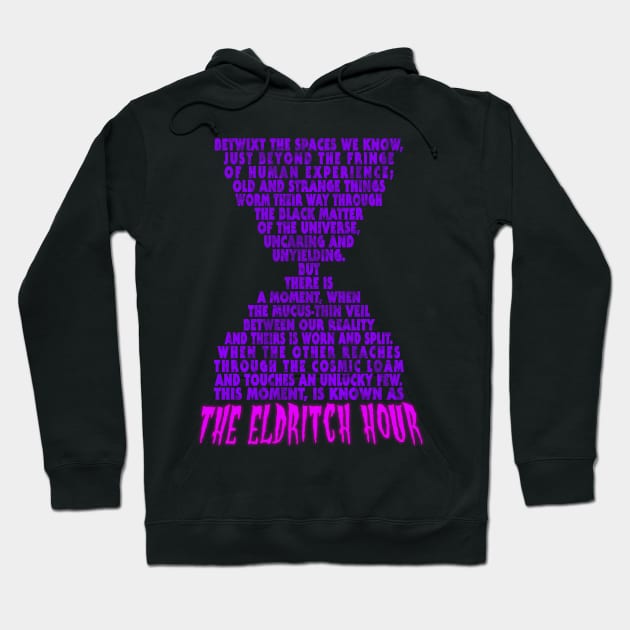 Eldritch Hour - Hourglass Text Hoodie by The Eldritch Hour Podcast